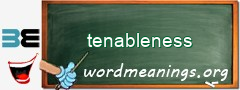 WordMeaning blackboard for tenableness